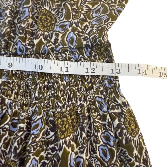 Me + Em Cotton Trailing Lotus Print Midi Dress Size 4 Olive Green Blue Floral - Picture 14 of 16